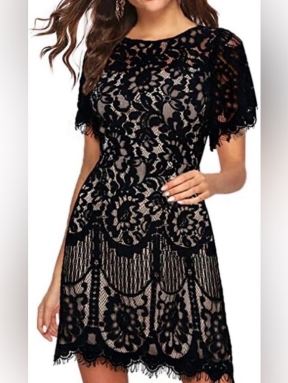 Black Lace Sleeveless  Dress